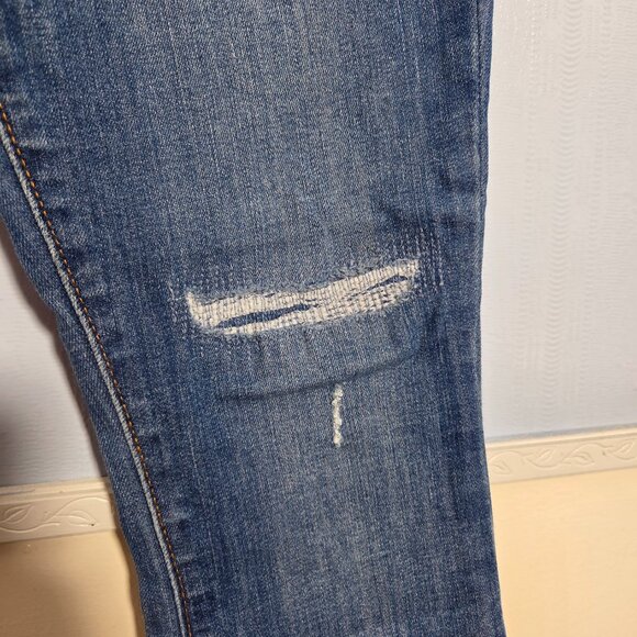 Gap 2/26R Medium Wash Denim Blue Distressed High Rise Jean Leggings - Picture 7 of 12